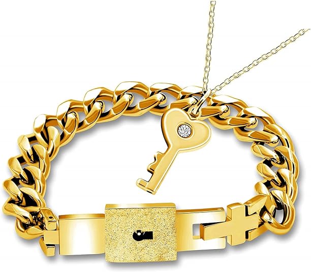 Custom Engraving Locking Bracelet High Quality 316L Stainless Steel Black, Gold, Rose Gold, Silver BDSM