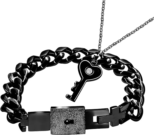 Custom Engraving Locking Bracelet High Quality 316L Stainless Steel Black, Gold, Rose Gold, Silver BDSM