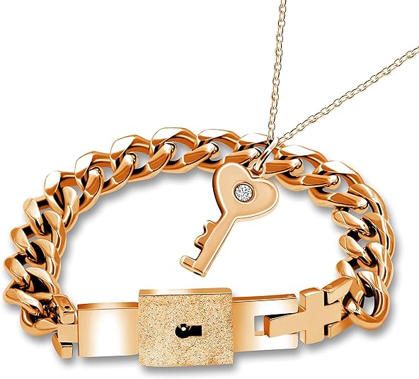 Custom Engraving Locking Bracelet High Quality 316L Stainless Steel Black, Gold, Rose Gold, Silver BDSM