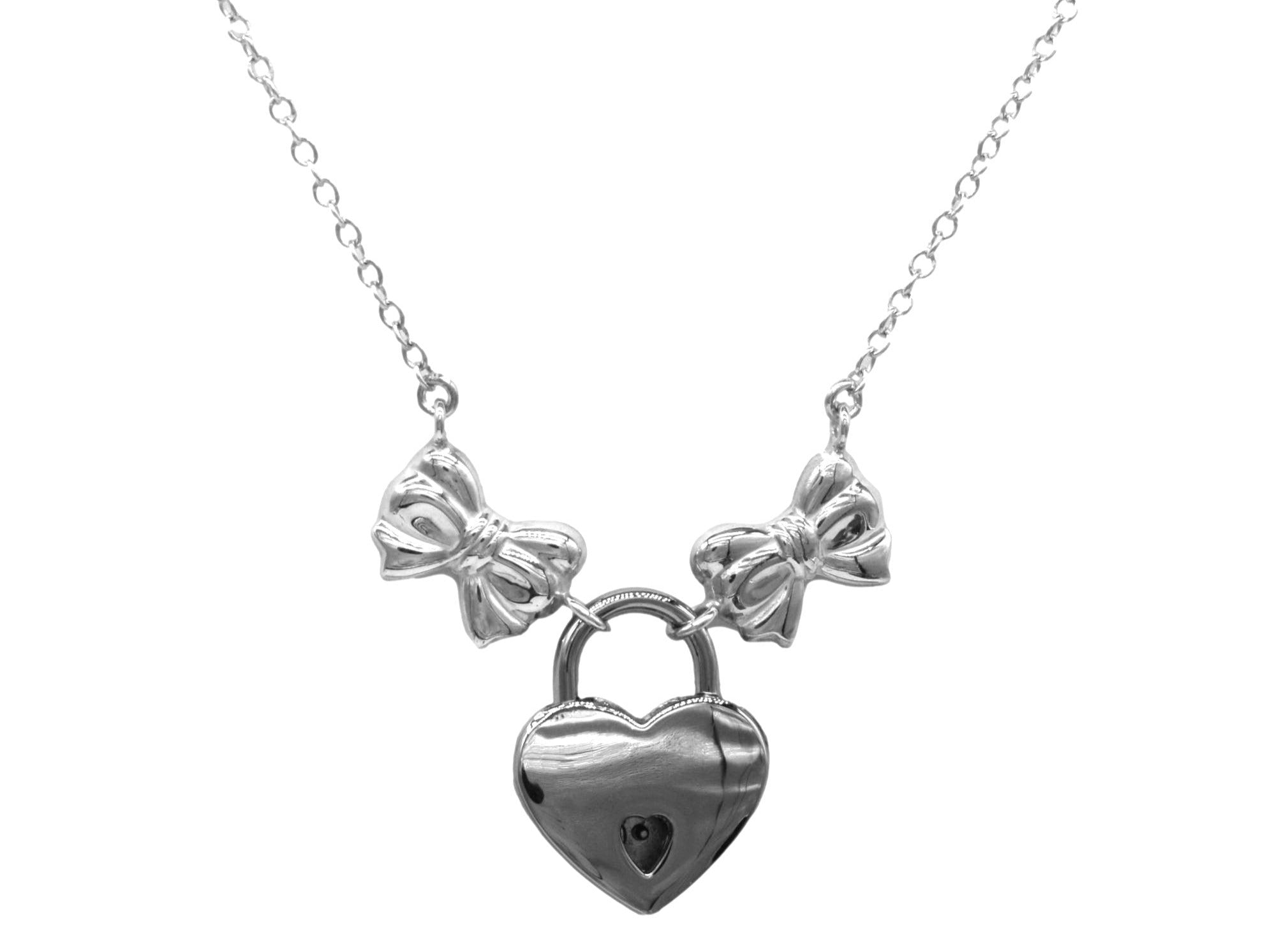 Littles 24/7 wear Locking BDSM Baby Double Bow Day Collar DDLG 925 Solid Sterling Silver Slave Submissive Pet Baby Girl Bondage g5