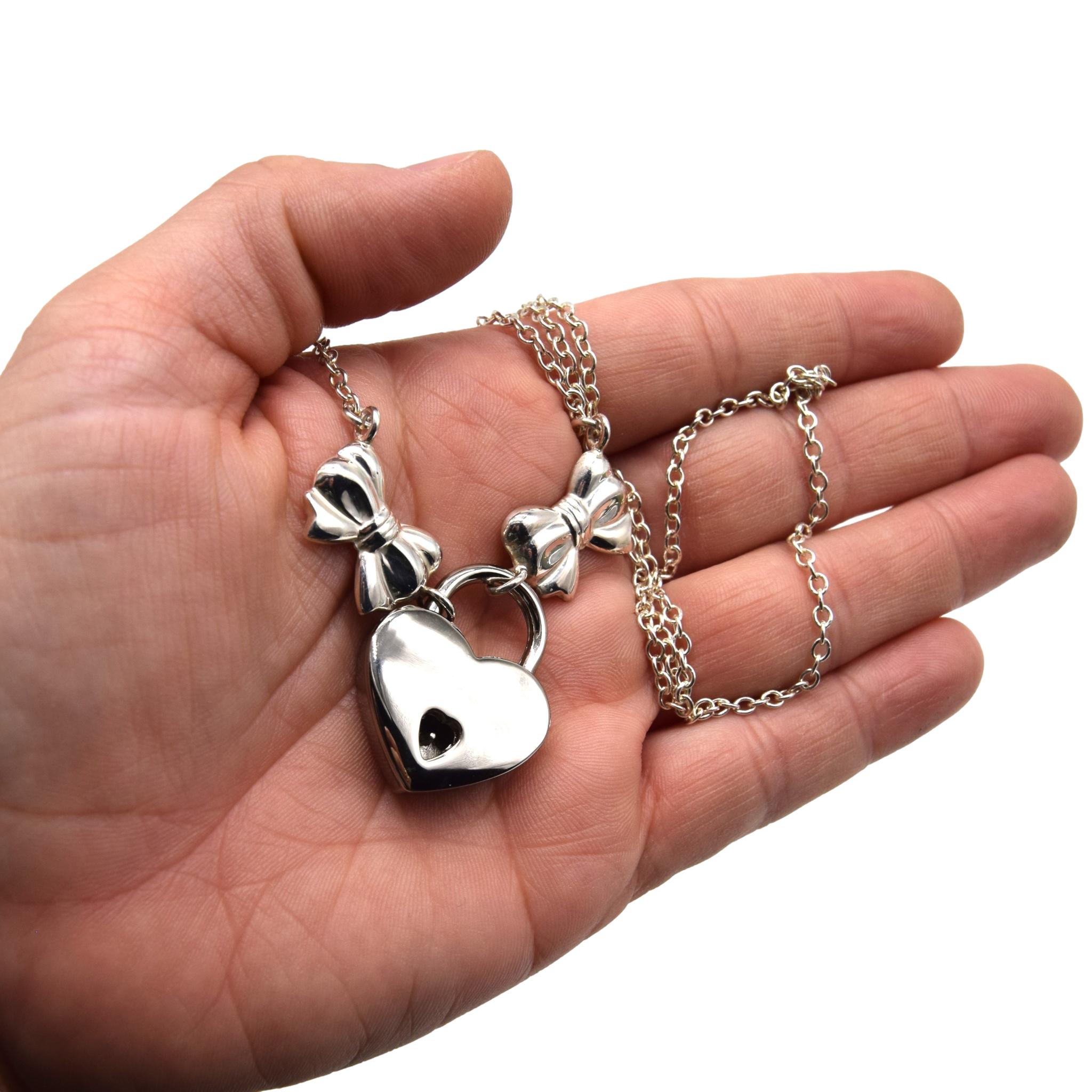 Littles 24/7 wear Locking BDSM Baby Double Bow Day Collar DDLG 925 Solid Sterling Silver Slave Submissive Pet Baby Girl Bondage g5