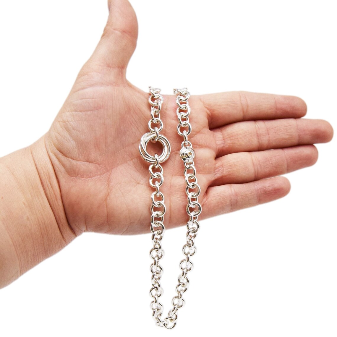 BDSM Locking Day Collar Heavy Celtic Trinity Knot O Ring Cable Solid 925 Sterling g1