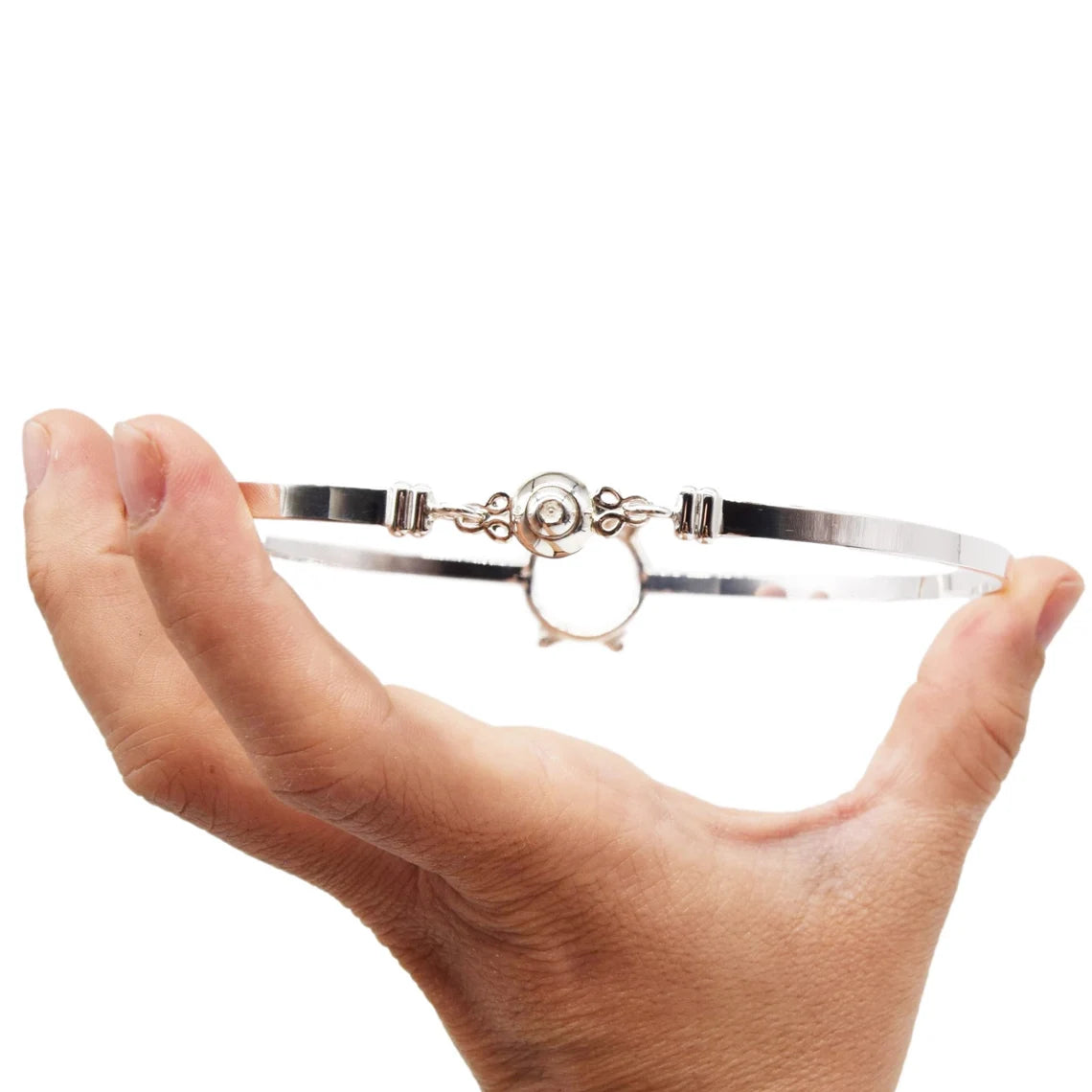 BDSM Locking Submissive Day Collar Solid 925 Sterling Silver O Ring Puppy Ears w/bone Cuff Collar g1