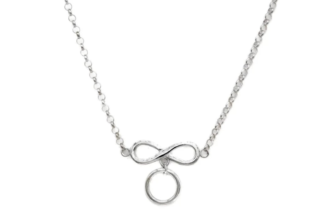 BDSM Submissive 24/7 Locking Day Collar Infinity with O- Ring Solid 925 Sterling Silver g4
