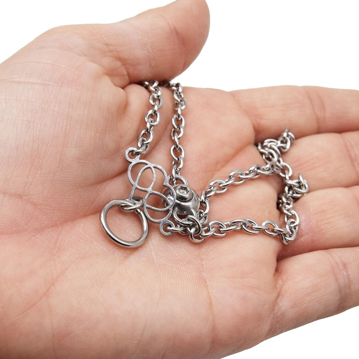 2 IN 1 REVERSIBLE Poly Infinity Heart BDSM Locking Day Collar 316L Stainless Steel s2