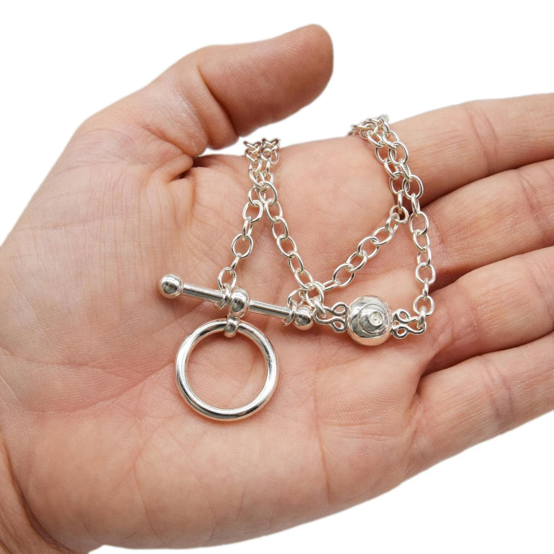 Ball & Bar O Ring BDSM Locking Day Collar Solid 925 Sterling Silver g2