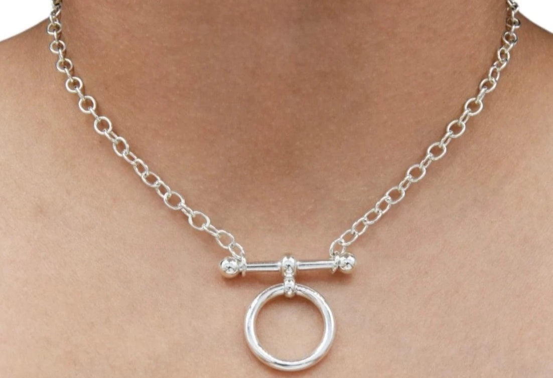 Ball & Bar O Ring BDSM Locking Day Collar Solid 925 Sterling Silver g2