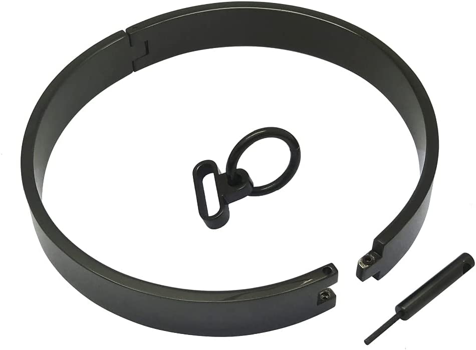 Classic Eternal High Quality BDSM Locking Solid Flat 316L Stainless Steel Solid Very Heavy 17MM Locking Neck Cuff Collar w/ Removable O ring