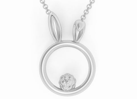Solid 925 Sterling Silver Pet Bunny Rabbit O Ring BDSM Day Collar   g2