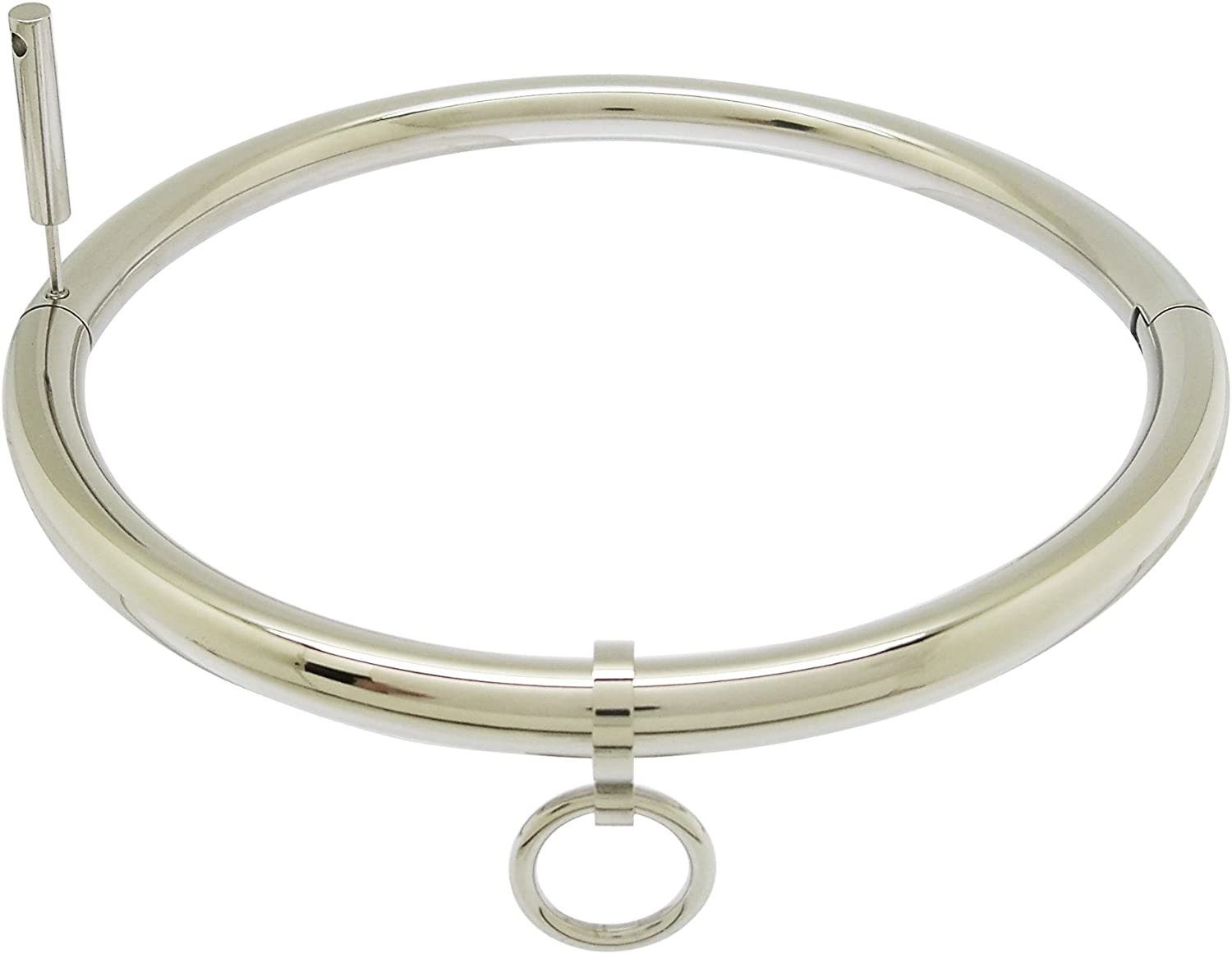 Classic Eternal High Quality BDSM Locking Solid Round 316L Stainless Steel Solid Very Heavy 10MM Locking Neck Cuff Collar w/ Removable O ring