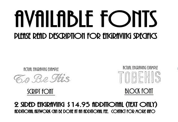 BDSM Day Collar Submissive Lock Engraving Font Selection for Block or Script Text for locking collar for 316L Stainless steel or 925 Sterling Silver lock options