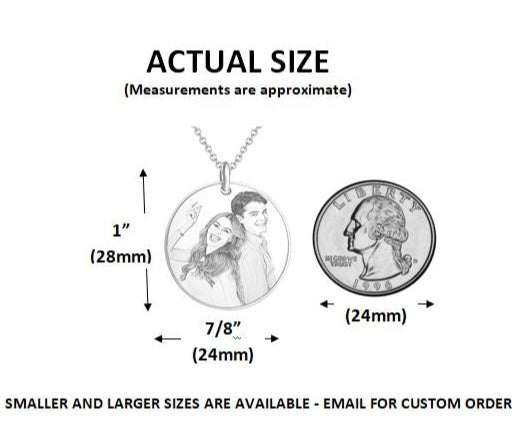 BDSM Dominant Gift - Custom Engraving Round Tag Necklace Solid 925 Sterling Silver w/Secret Key option