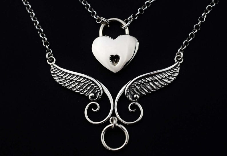 Winged O ring 925 Sterling BDSM Day Collar g2