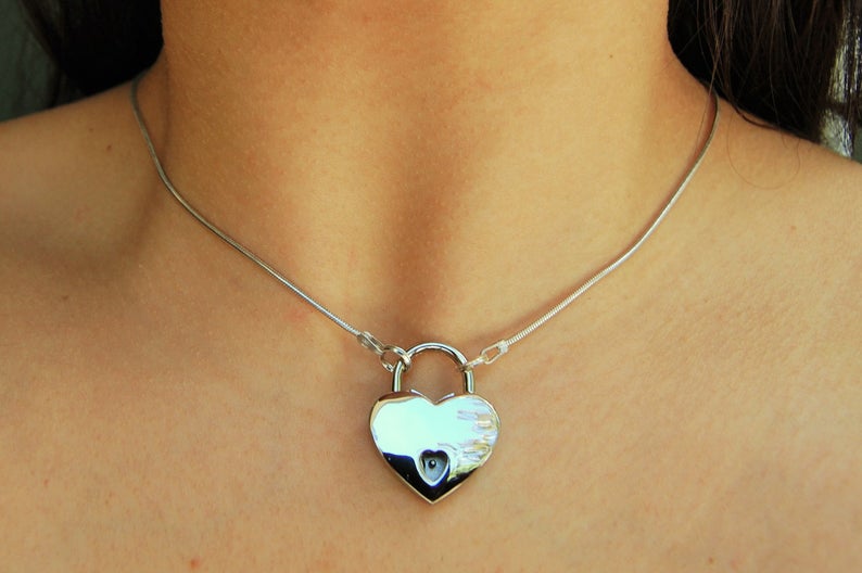 BDSM Submissive Day Collar Locking Solid 925 Sterling Silver Micro Slink Minimalist g5