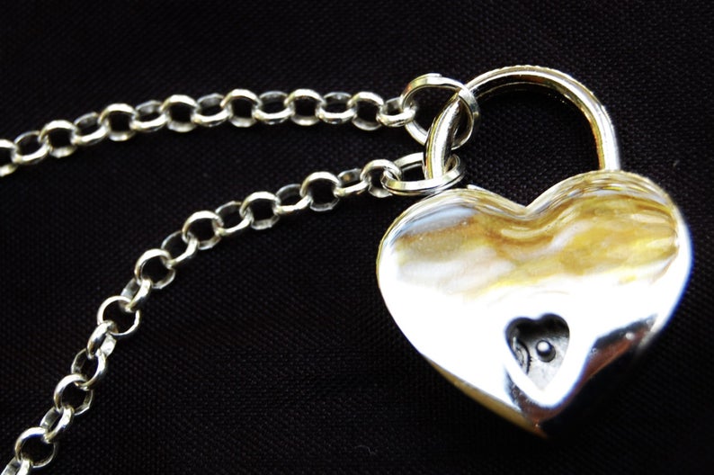 Celtic Heart Solid 925 Sterling Silver BDSM Locking Day Collar g2