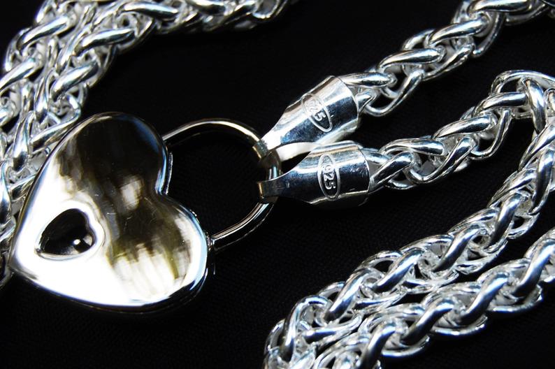 BDSM Submissive Locking Day Collar Solid 925 Sterling Silver Heavy Makou g3