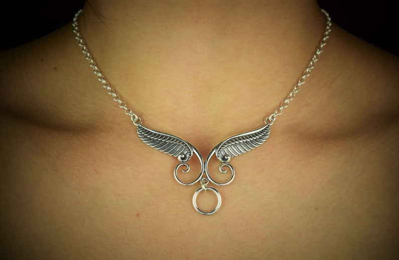 Winged O ring 925 Sterling BDSM Day Collar g2