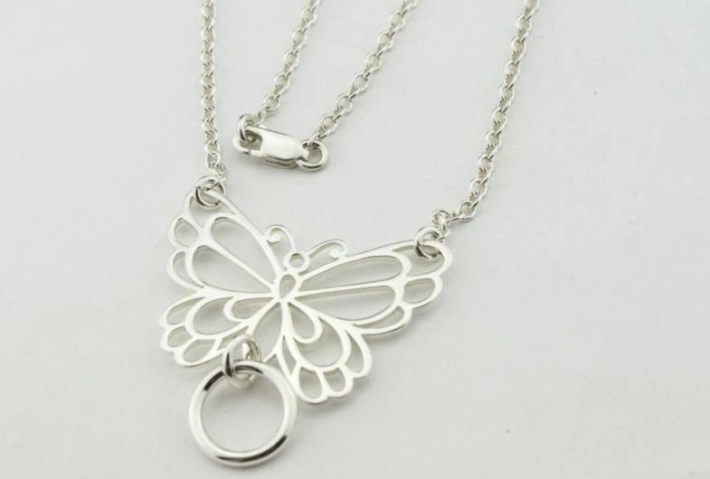 Butterfly O Ring Solid 925 Sterling Silver Day Collar g2