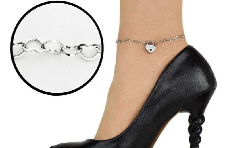 316L Surgical Stainless Steel Micro Hearts BDSM Ankle Day Collar s2