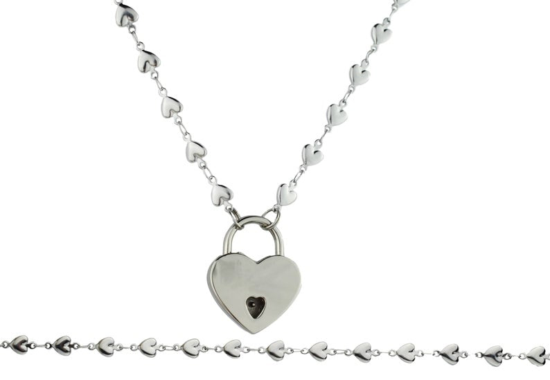 316L Surgical Stainless Steel Solid Heart BDSM Day Collar s4