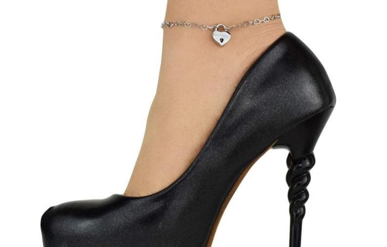 316L Surgical Stainless Steel Micro Hearts BDSM Ankle Day Collar s2