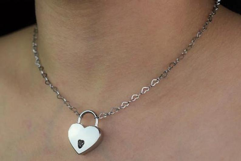 316L Surgical Stainless Steel Micro Hearts BDSM Day Collar s4
