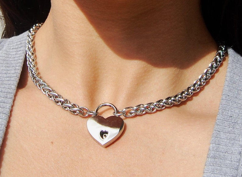 316L Surgical Stainless Steel Heavy Makou BDSM Locking Day Collar s4