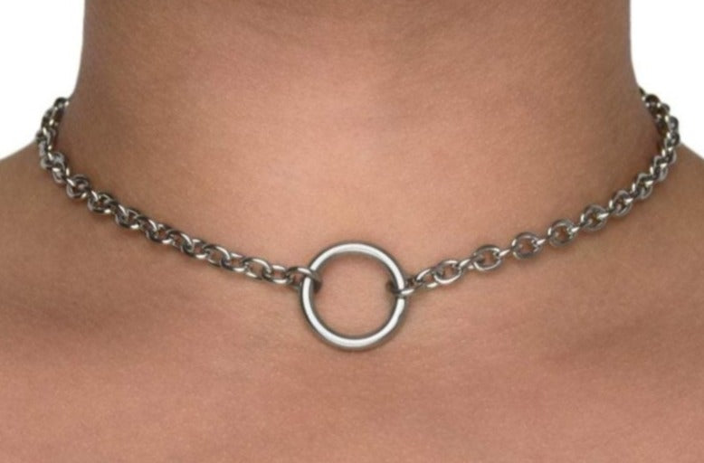 316L Surgical Stainless Steel Medium O ring BDSM Day Collar s2