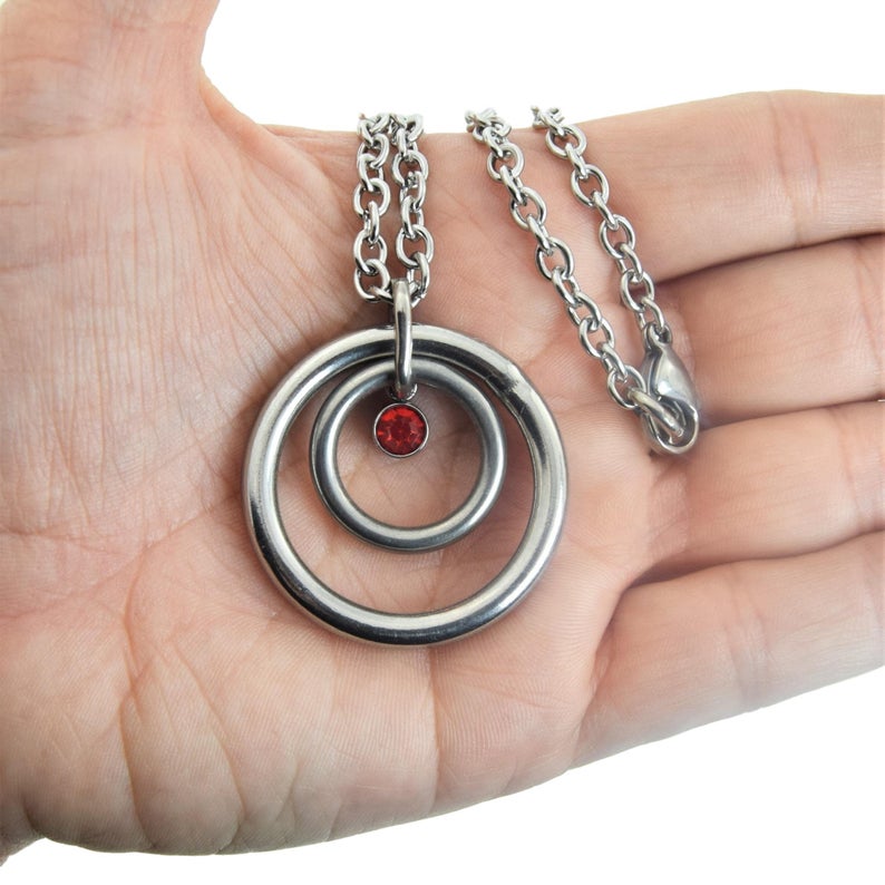 316L Surgical Stainless Double Steel O ring with Crystal BDSM Day Collar s2