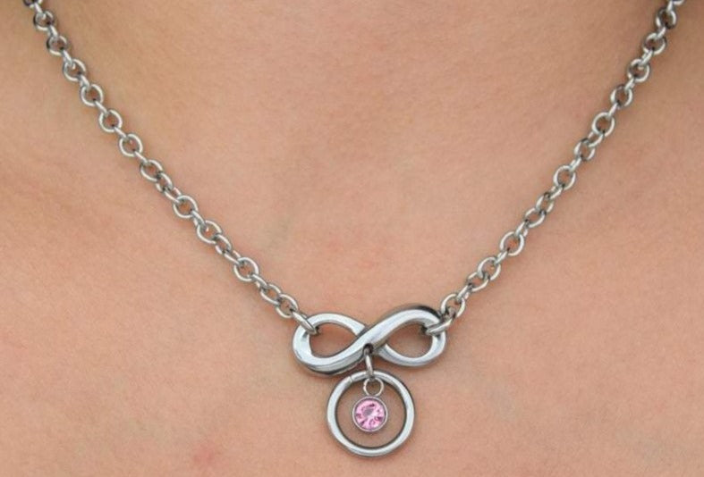 316L Surgical Stainless Infinity and Steel O ring with Crystal BDSM Day Collar s2