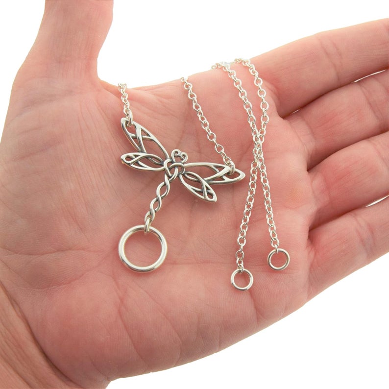 Celtic Dragonfly O Ring Solid 925 Sterling Silver BDSM Day Collar g2