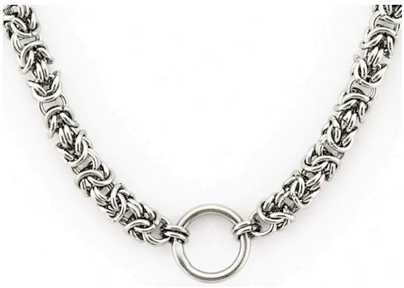 Heavy Deluxe Fancy O Ring BDSM Day Locking Collar 316L Surgical Stainless Steel s2