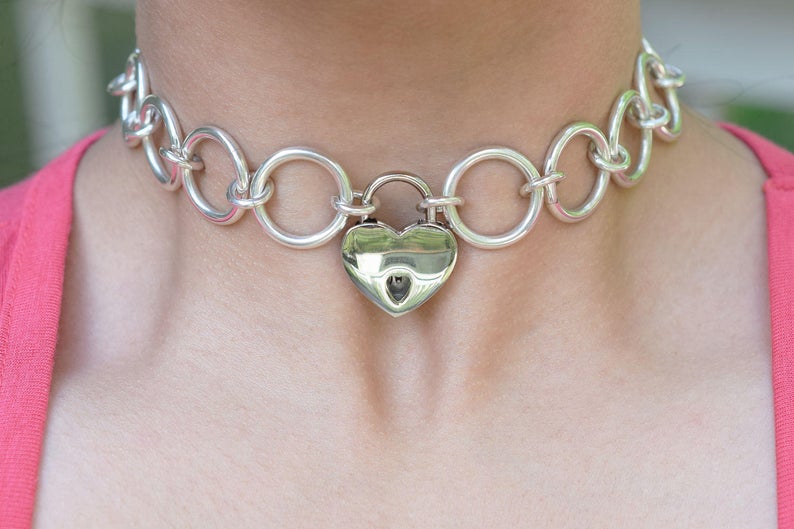 Solid 925 Sterling Silver Heavy Large O Ring Link BDSM Day Collar g3