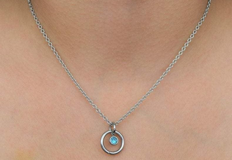 316L Surgical Stainless Steel O ring with Crystal BDSM Day Collar s2