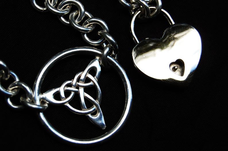 Heavy Trinity O Ring Cable Solid 925 Sterling BDSM Day Collar g1