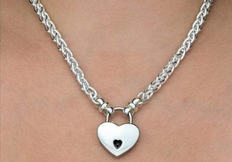 BDSM Locking Submissive Day Collar Makou with Fancy Shibari Ends Solid 925 Sterling Silver G3