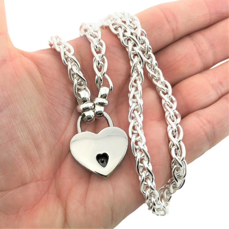 BDSM Locking Submissive Day Collar Makou with Fancy Shibari Ends Solid 925 Sterling Silver G3