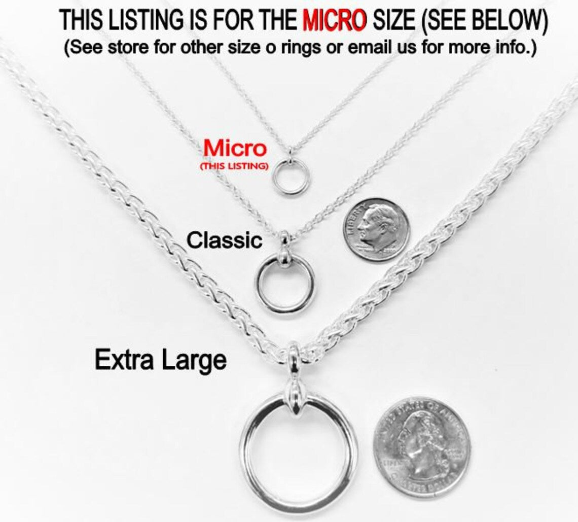 BDSM Submissive Minimalist Locking Day Collar Micro Classic O Ring Solid 925 Sterling Silver