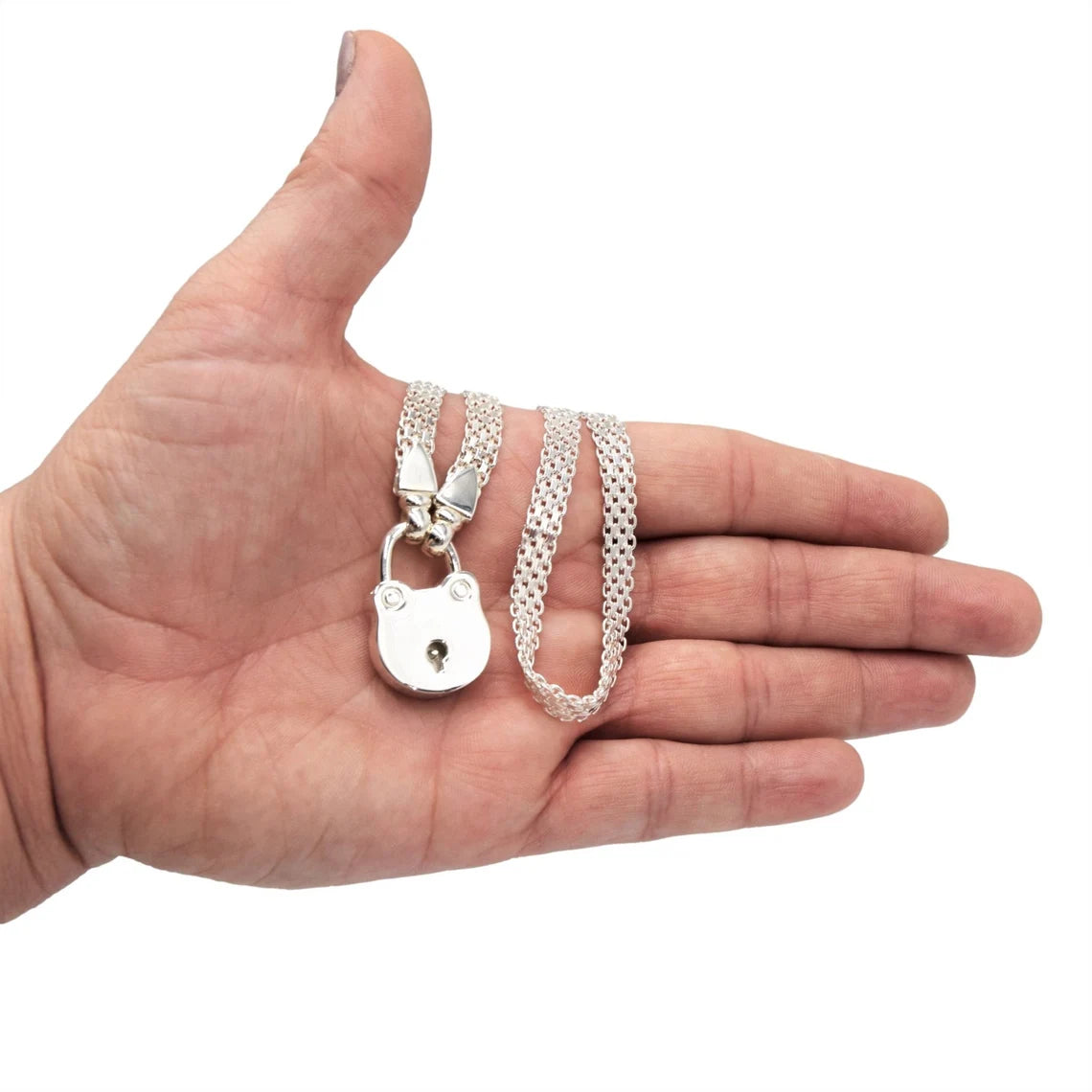 BDSM Locking Day Collar Submissive Solid 925 Sterling Silver Triscuit w/Fancy Ends g3