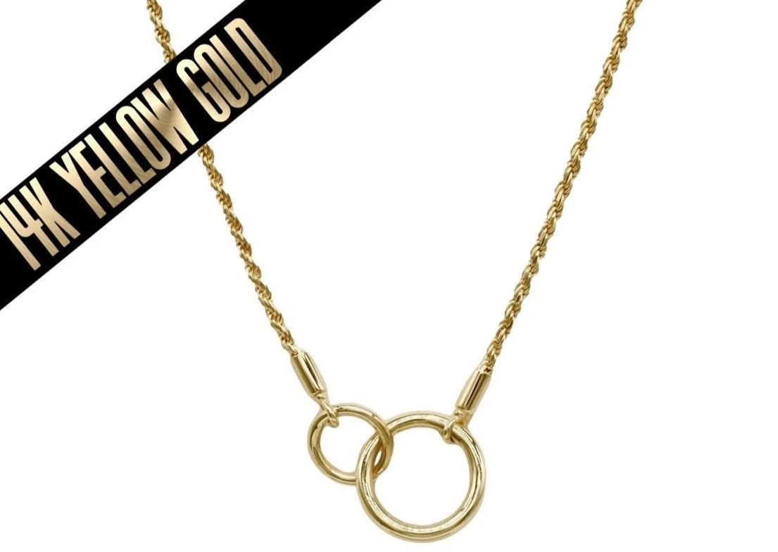 BDSM Discreet Locking Day Collar Master Sub Double O Ring Shibari Solid 14K Gold Yellow Pink or White 24/7 Wear