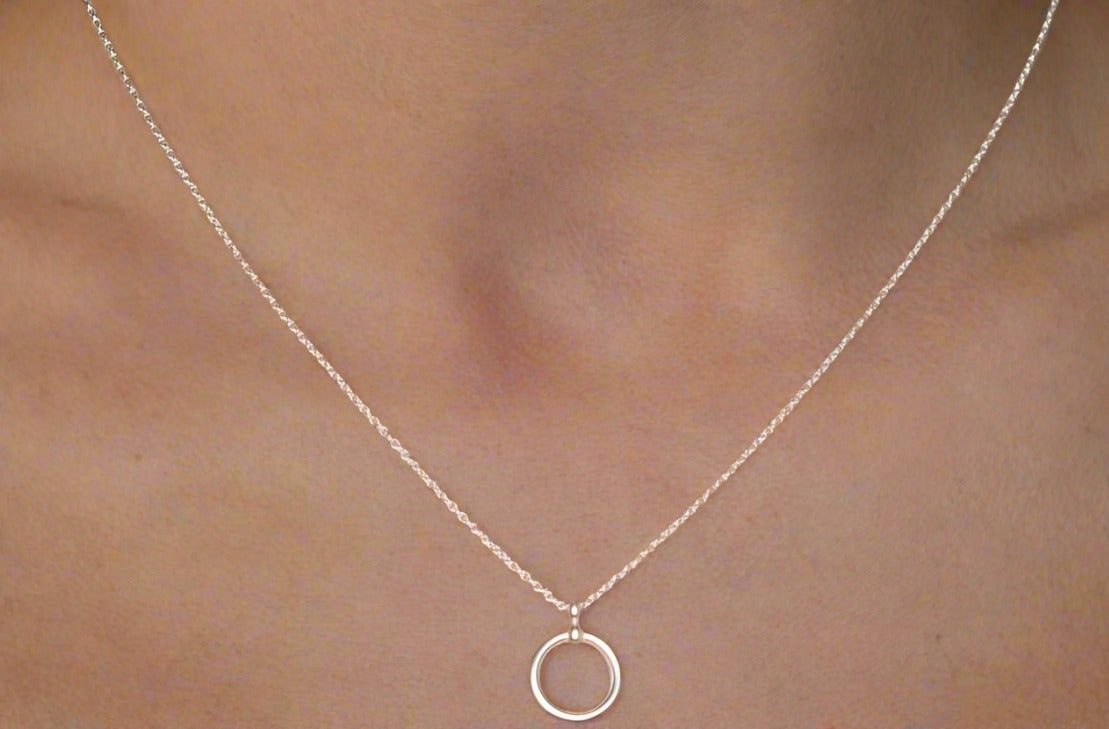 BDSM Submissive Minimalist Locking Day Collar Micro Classic O Ring Solid 925 Sterling Silver