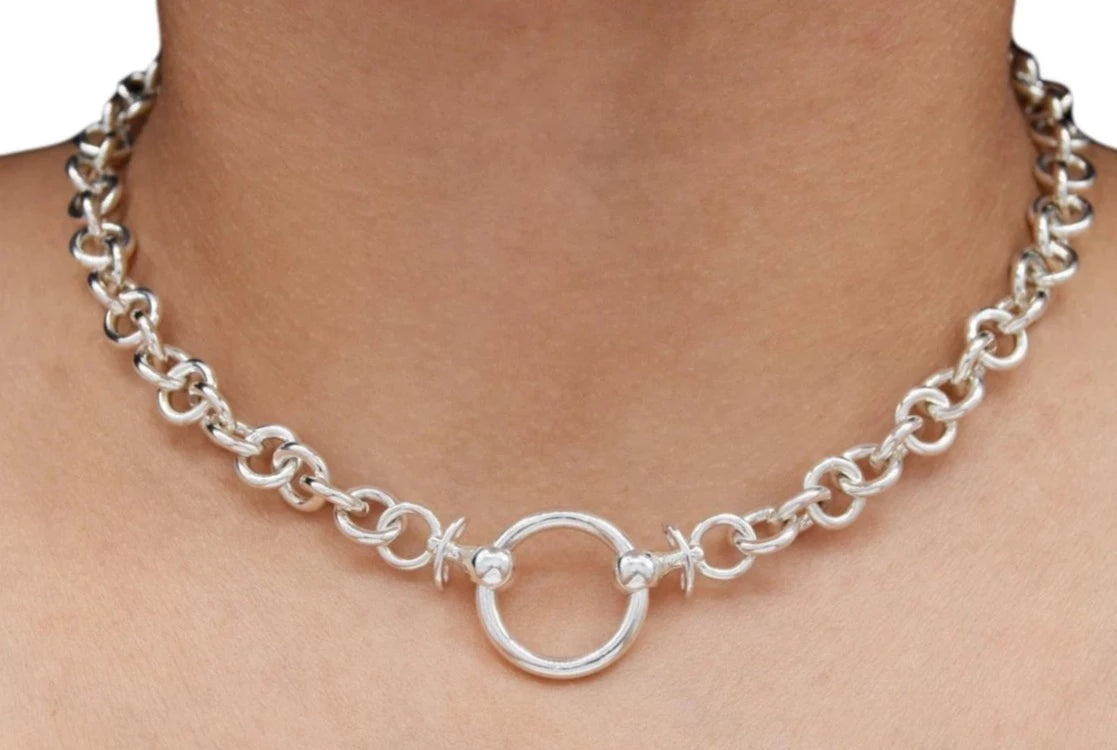 Littles 24/7 Wear Secret Locking Pacifier O Ring DDLG Solid HEAVY 925 Sterling Silver BDSM Slave Submissive Pet Bondage Day Collar g1