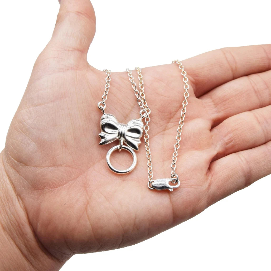 Baby Bow O Ring DDLG Littles BDSM Locking Day Collar 925 Solid Sterling Silver Slave Submissive Pet Baby Girl Bondage g4