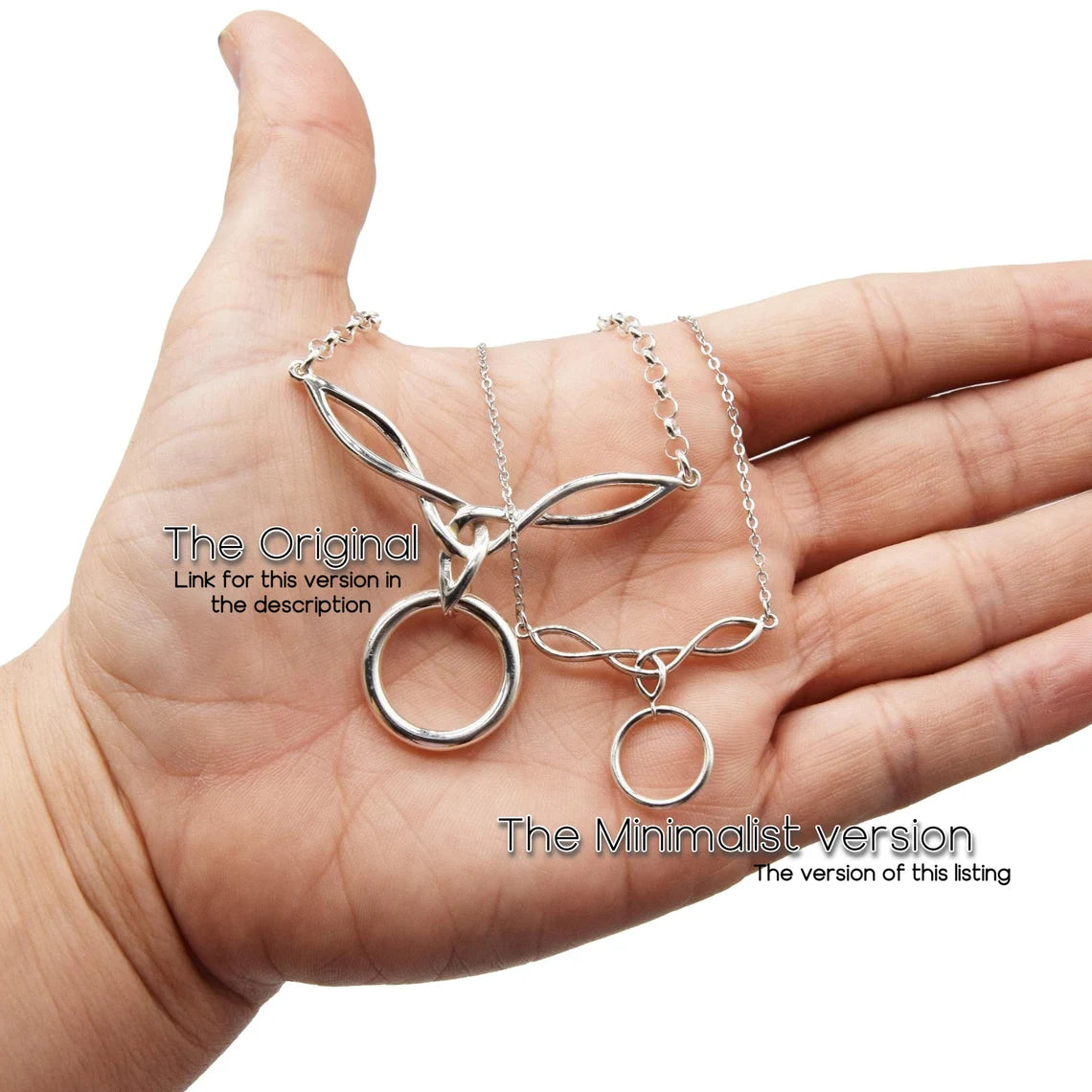 BDSM Submissive Discreet Locking Minimalist Day Collar O Ring Micro Double Celtic Infinity Knot Solid 14K Gold Yellow - Pink - or White 24/7 Wear