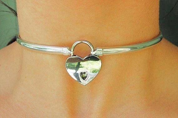 High Quality 925 Sterling Silver Hypoallergenic Locking, lock, padlock BDSM Cuff Day Collar Bondage Sub Kink Slave Submissive ToBeHis Engraving