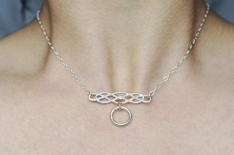 Celtic Knot O Ring 925 Sterling BDSM Day Collar   g2