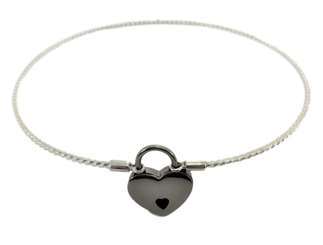 925 Sterling Silver Medium Solid 10 Gauge Round Shibari Rope Cuff Collar g1