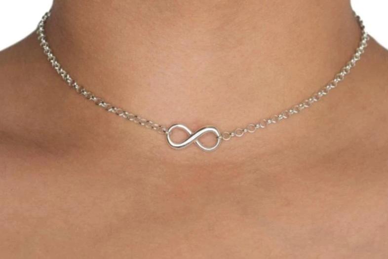 Classy Infinity Solid 925 Sterling Silver BDSM Day Collar g2