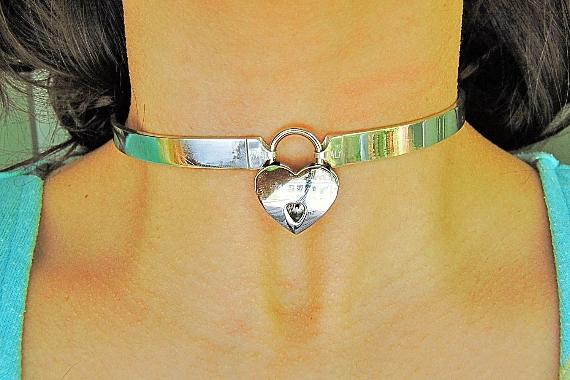High Quality 925 Sterling Silver Hypoallergenic Locking, lock, padlock BDSM Cuff Day Collar Bondage Sub Kink Slave Submissive ToBeHis Engraving