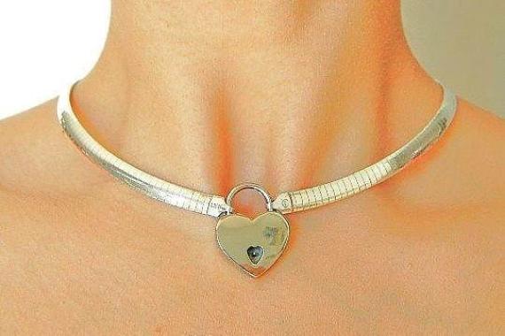 High Quality 925 Sterling Silver Hypoallergenic Locking, lock, padlock BDSM Cuff Day Collar Bondage Sub Kink Slave Submissive ToBeHis Engraving